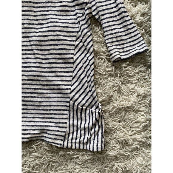 W5 Walter Baker Blouse Top Striped Blue White Cream Pocketed Sailor Large - Picture 5 of 8